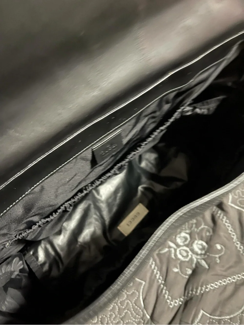 Gucci Black GG Messenger Bag with Red and Blue Web Strap